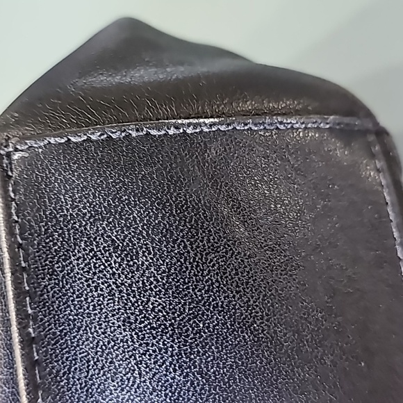 GIANI BERNINI BLACK LEATHER, vintage bag. 2 handles. One outside zipper … - Picture 12 of 14